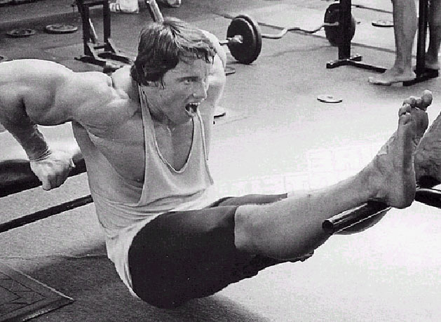 Arnie in the gym