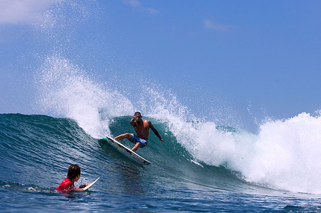 Zeke Lau surfing at Keramas - Shield