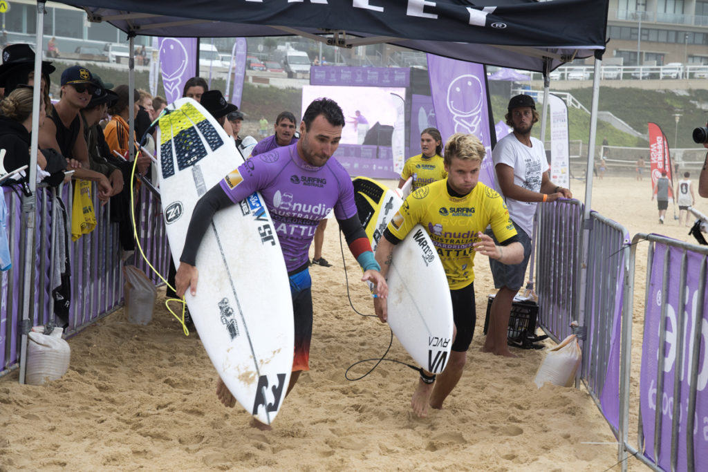 Joel Parko and Davey Cathels in a running race