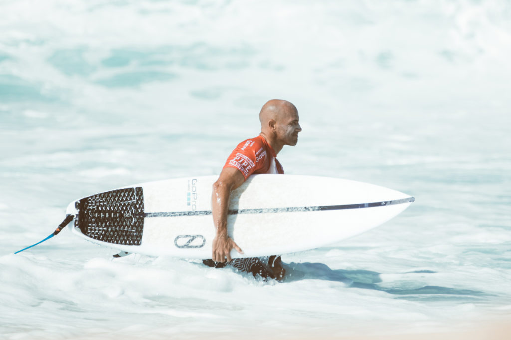 Slater exits the water at last year's Pipeline Masters