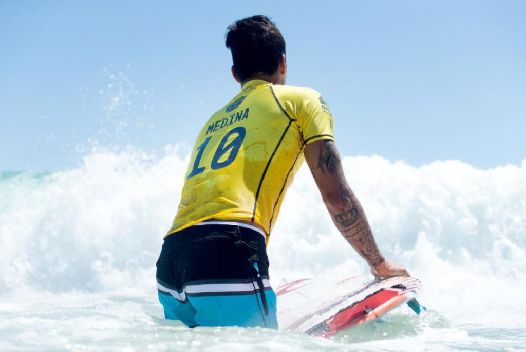 Gabriel Medina in Leaders Jersey