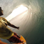 Mikala Jones inside the barrel